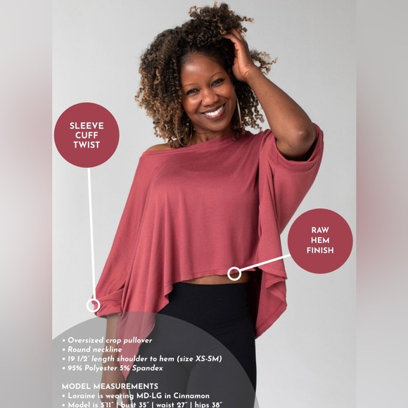 Savvi Hollie Top in Cinnamon size MD - Picture 4 of 5